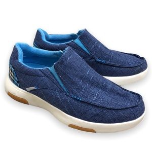 New Ortho comfort womens slip on arch support shoes blue canvas loafers size 9